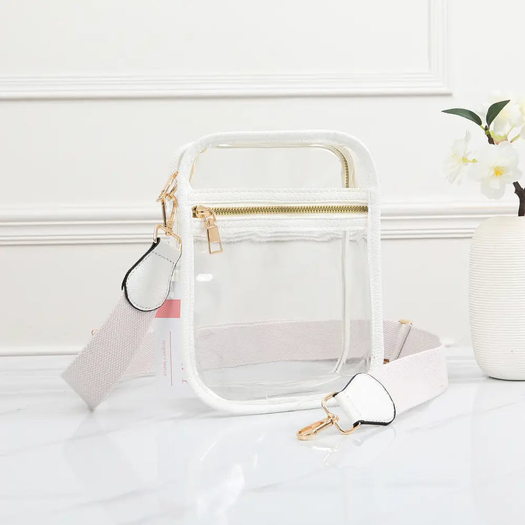 SQUARE STADIUM CLEAR BAG- 2 COLORS