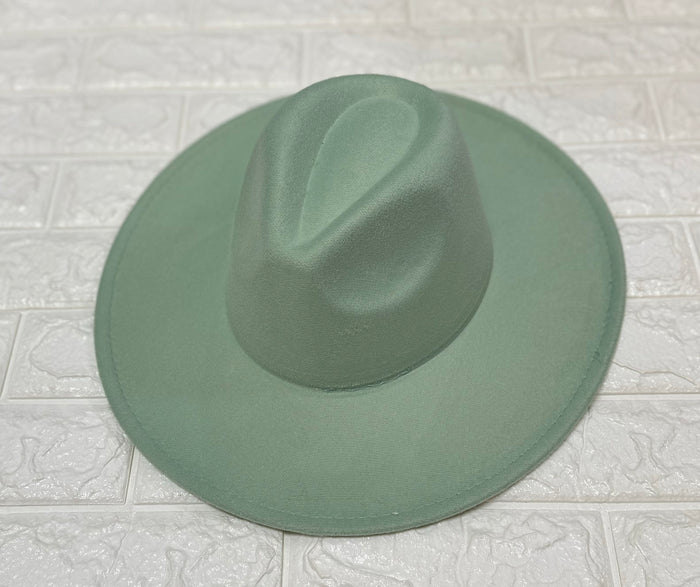 GREEN WIDE BRIM HAT