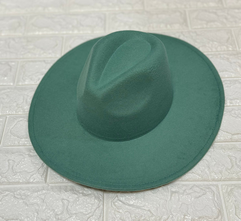 GREEN WIDE BRIM HAT