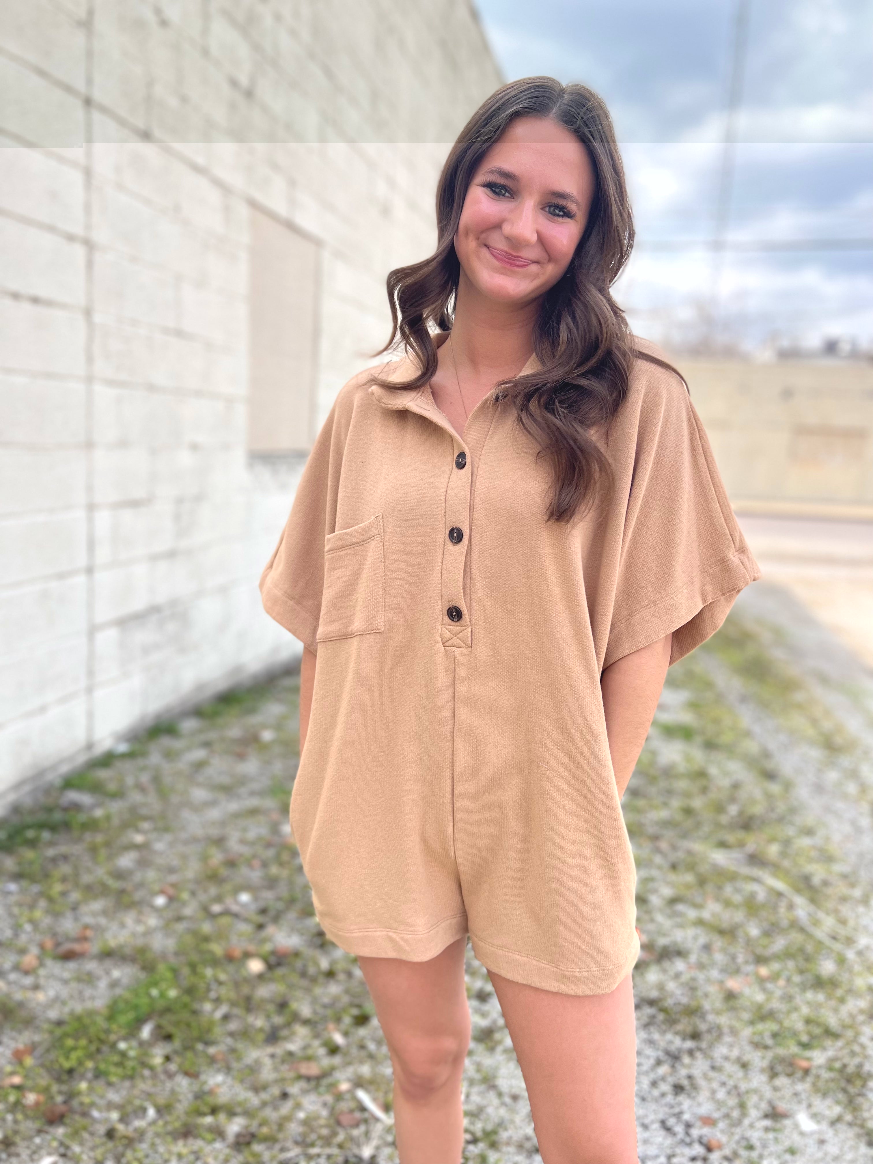 COLLARED ROMPER- 3 COLORS