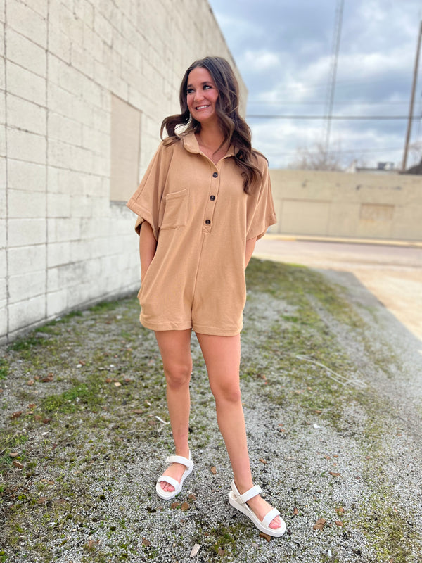 COLLARED ROMPER- 3 COLORS