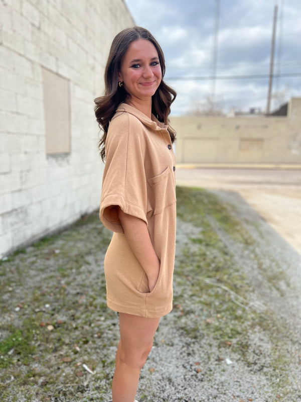 COLLARED ROMPER- 3 COLORS