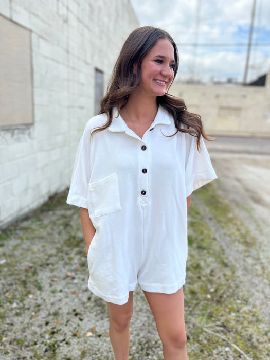 COLLARED ROMPER- 3 COLORS