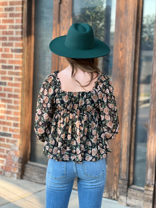 GLIMPSE OF FALL FLORAL BLOUSE