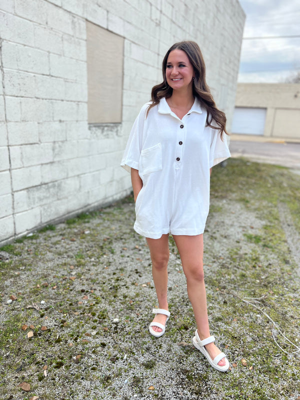 COLLARED ROMPER- 3 COLORS