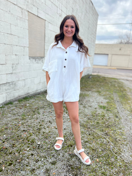 COLLARED ROMPER- 3 COLORS