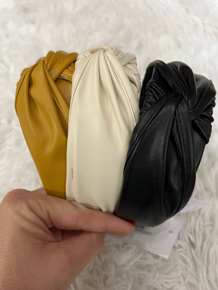 LEATHER HEADBAND- 3 COLORS