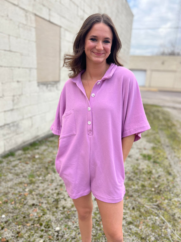 COLLARED ROMPER- 3 COLORS