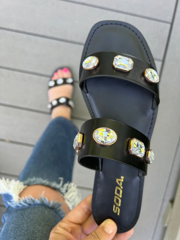 COLETTE BLACK STUD SANDAL